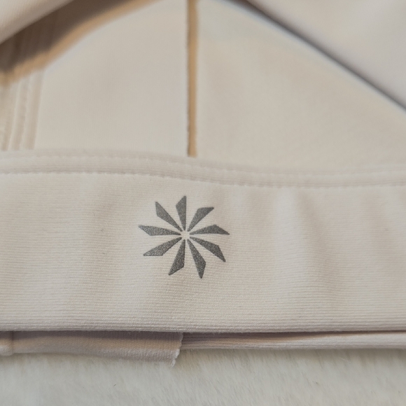 Athleta White Zip Front Sports Bra Size Small - Picture 2 of 7